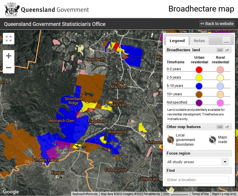 Interactive broadhectare study map